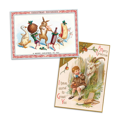 Weird Victorian Christmas Cards – Set of 10