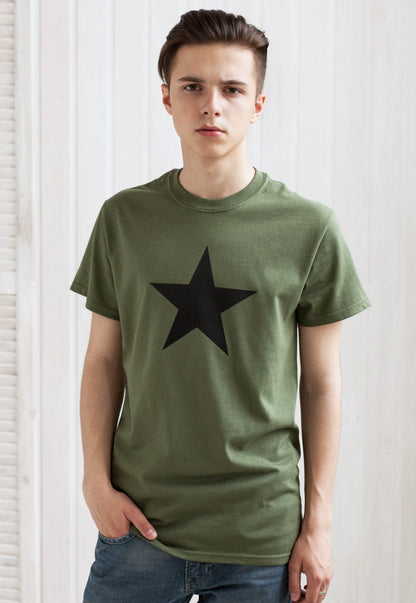Black Star T Shirt Minimalist Abstract Geometric Streetwear Skater Urban Gym Fashion Retro Vintage Mens Womens Graphic Printed Cotton Tee