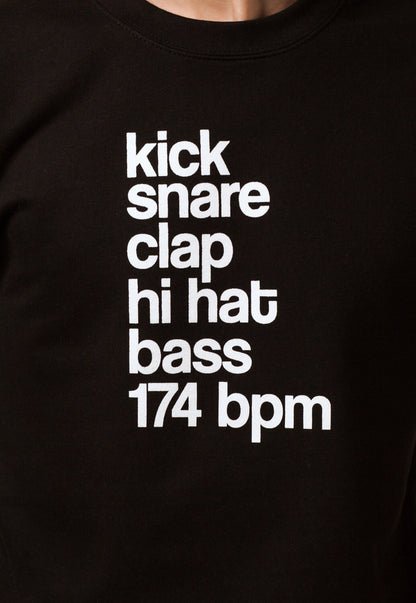 DJ Sweatshirt - Kick Snare 174 BPM - Synthesizer Synth Music Drum and Bass Producer Men's Women's Graphic Printed Jumper Long Sleeve Shirt