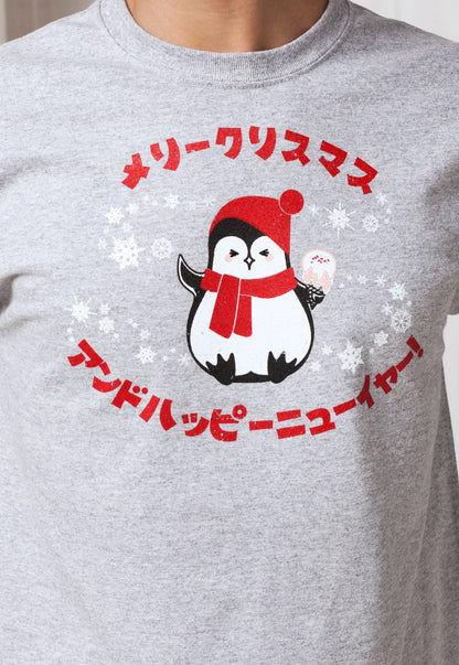Japanese T Shirt Kawaii Christmas Penguin Japan Anime Manga Holiday Xmas Happy New Year Cute Snowflake Santa Printed Mens Womens Tee T-shirt
