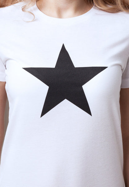 Black Star T Shirt Minimalist Abstract Geometric Streetwear Skater Retro Graphic Band Music Cute Gifts For Her Printed Womens Ladies Tee Top