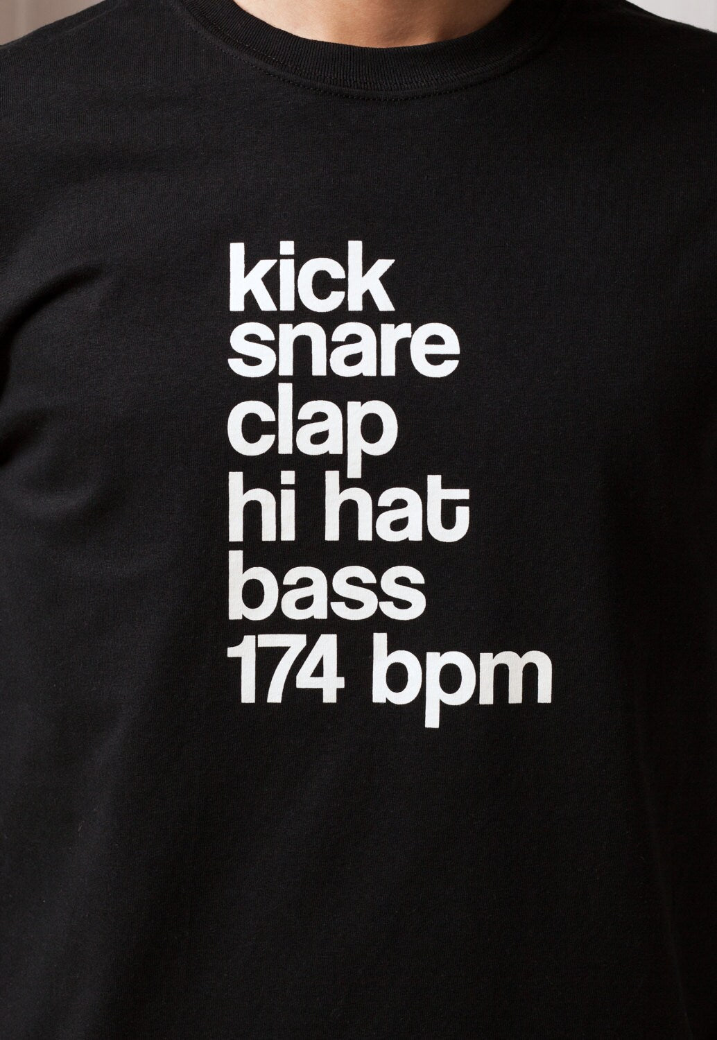 Kick Snare 174 BPM Long Sleeve T Shirt Synthesizer Synth Junglist Music Drum and Bass & DnB Junglist Producer Printed Mens Womens Cotton Tee
