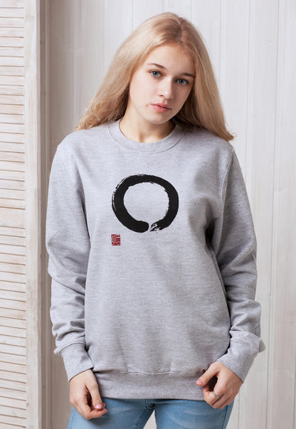 Japanese Sweatshirt Enso Circle - Japan Calligraphy Buddhism Buddhist Yoga Zen Ensou Positive Men's Women's Unisex Jumper Long Sleeve Shirt