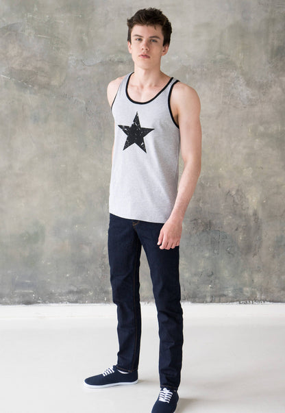 Star Ringer Tank Top Minimalist Abstract Geometric Skater Fashion Retro 70s 80s 90s Y2K Graphic Printed Women's Men's Ringer Vest Tee Cami