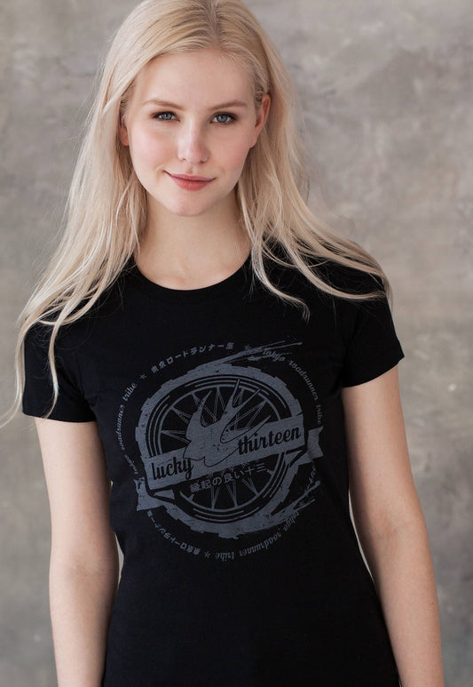 Japanese Japan Tokyo Roadrunner Tribe Harajuku Kaminari OraOraKei Retro Vintage Japan Writing Kanji Printed Women's Tee Top