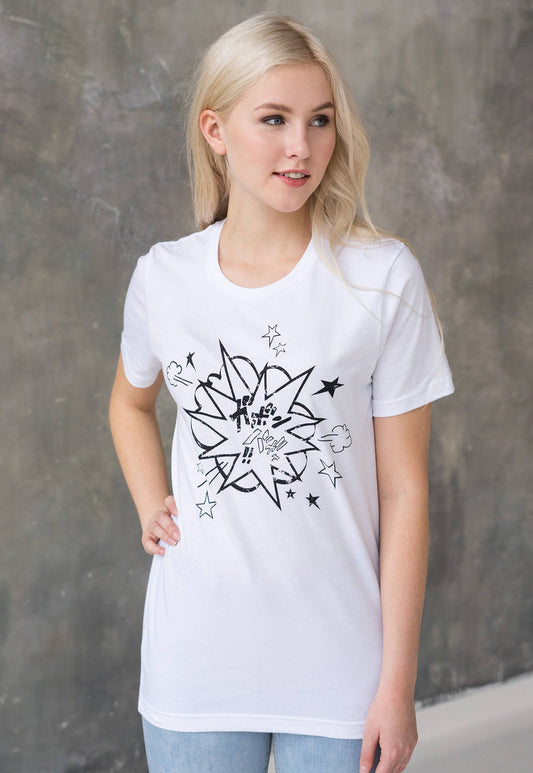 Japanese T Shirt Manga Explosion Japan Kawaii Anime Kanji Comic Book Comics Cosplay Sci Fi Geek Comicon Cute Womens Mens Printed Tee T-Shirt