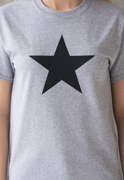 Black Star T Shirt Abstract Geometric Retro Skater Cute Vintage Style Minimalist Graphic Design Fashion Streetwear Printed Women's Men's Tee