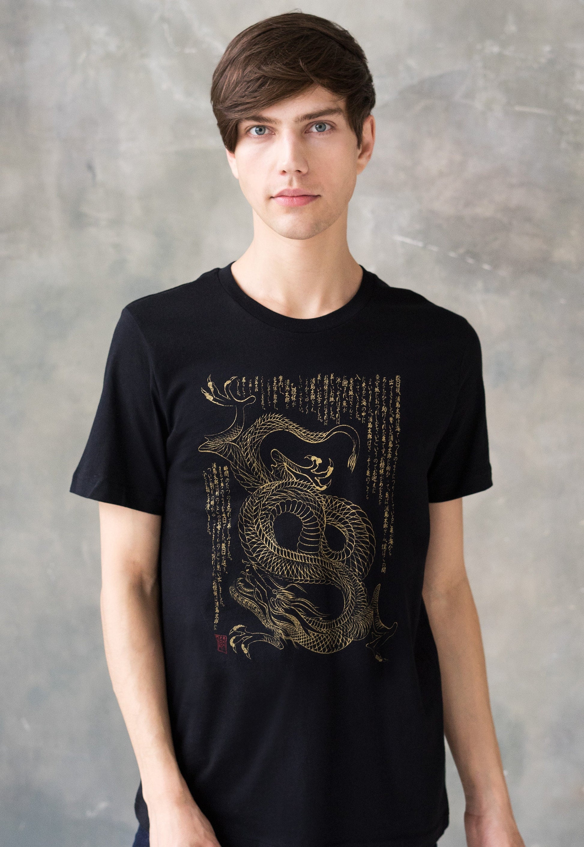 Japanese T Shirt Dragon Ryu T-Shirt Japan Traditional Chinese Ukiyo-e Dragon Naga Yoga Martial Arts Anime Manga Gym Mens Womens Printed Tee