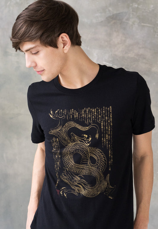 Japanese T Shirt Dragon Ryu T-Shirt Japan Traditional Chinese Ukiyo-e Dragon Naga Yoga Martial Arts Anime Manga Gym Mens Womens Printed Tee