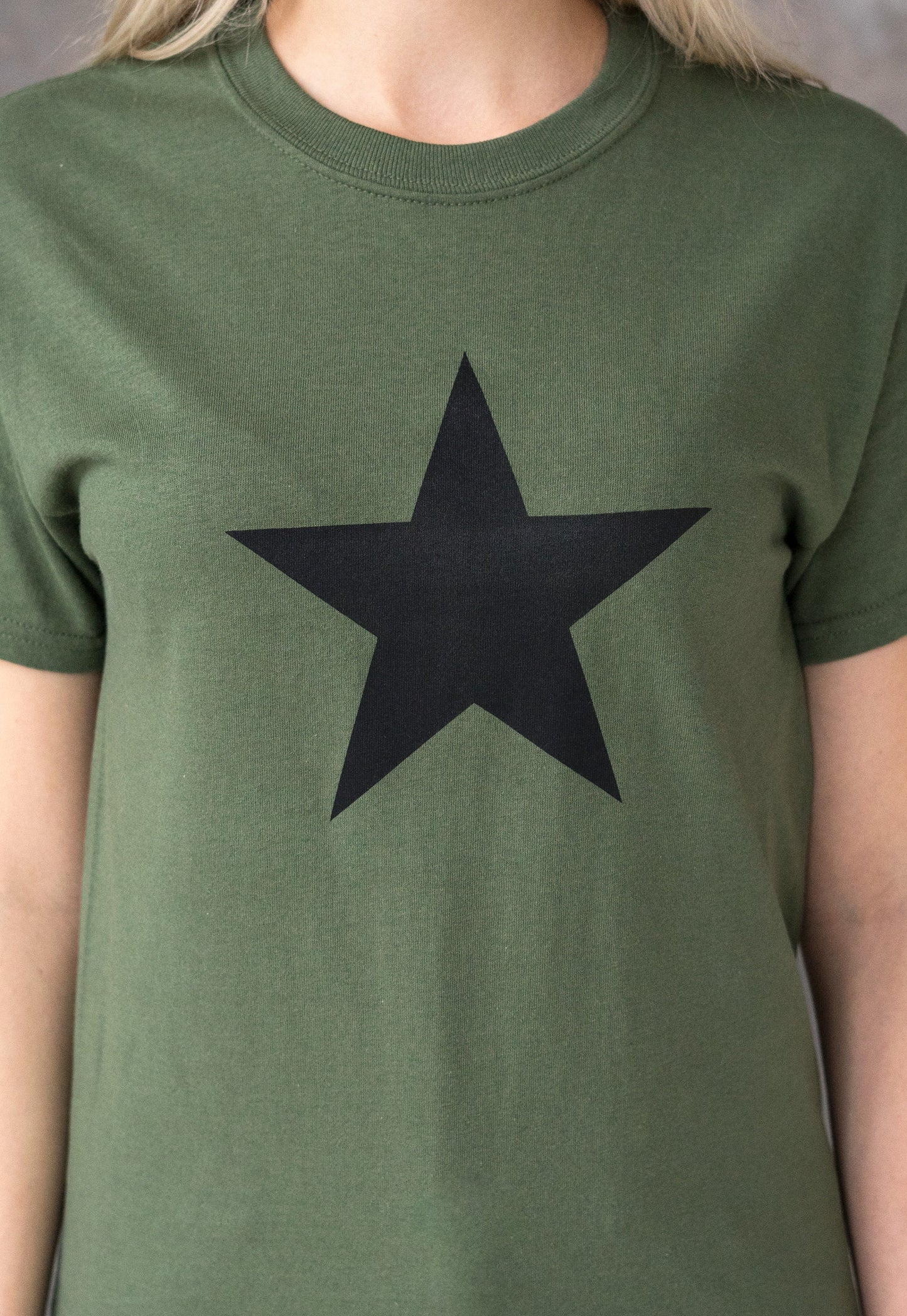 Black Star T Shirt Minimalist Abstract Geometric Streetwear Fashion Retro Graphic Urban Design Mens Womens Graphic Printed Khaki Cotton Tee