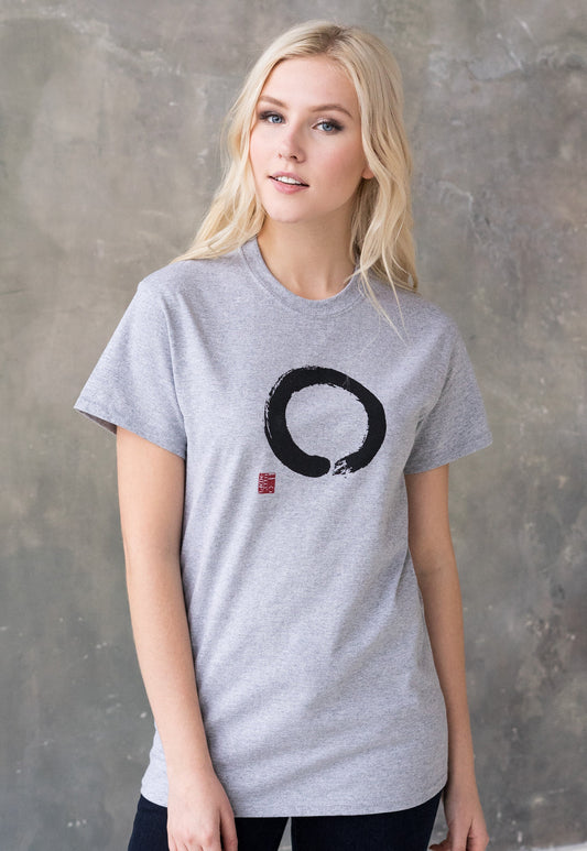 Japanese Calligraphy T Shirt - Enso Circle Japan Buddhism Buddhist Yoga Zen Inspirational Mindfulness Meditation Womens Mens Printed Tee