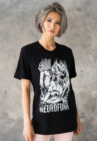 Neurofunk Invasion T Shirt Drum and Bass Alien DJ Synthesizer & Synth Music Producer Junglist Jungle EDM Sci Fi Dubstep Graphic Printed Tee