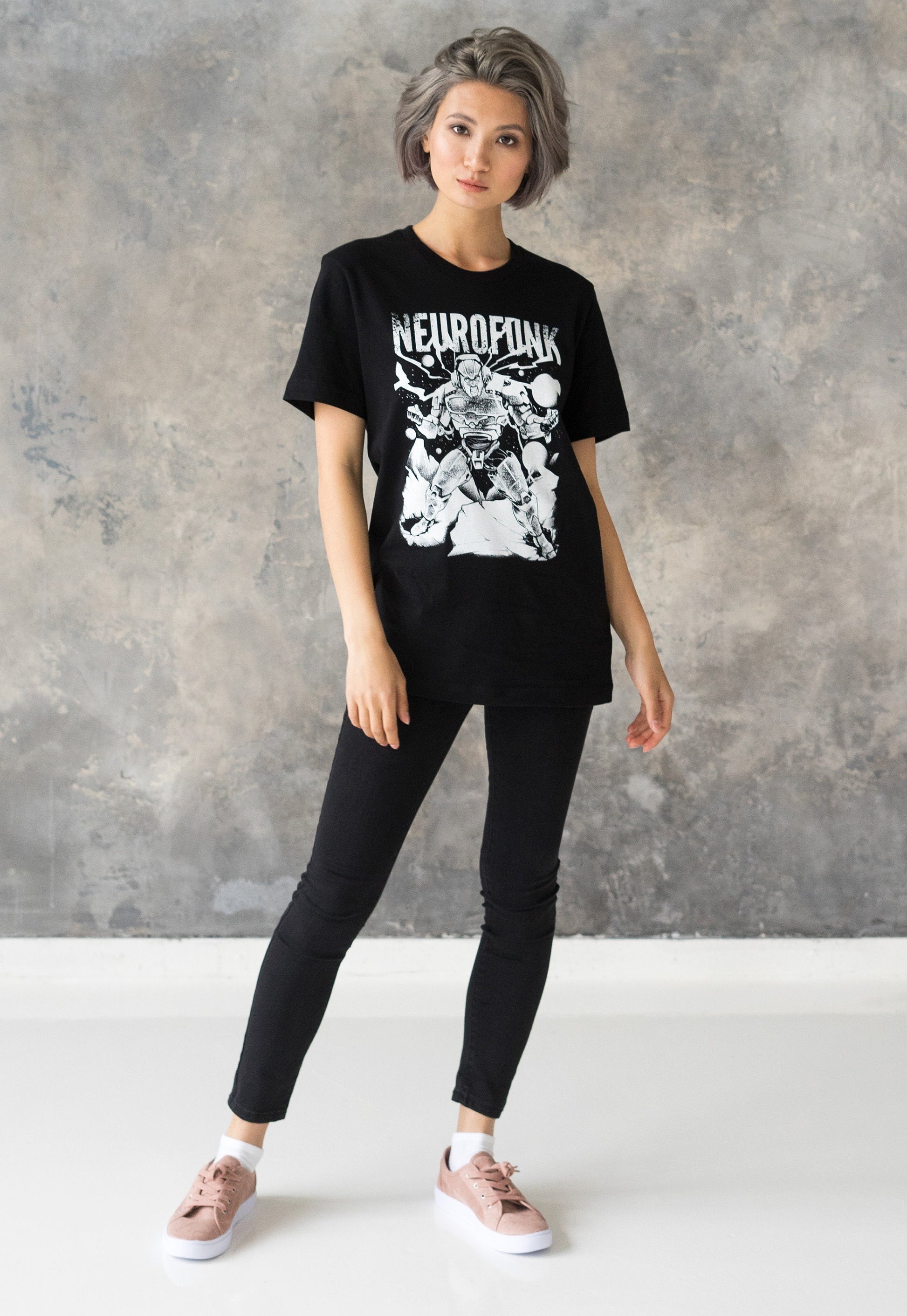 Neurofunk Destruction T Shirt - Drum and Bass Robot DJ Synthesizer & n Synth Music Producer Junglist Dubstep Mens Womens Graphic Printed Tee