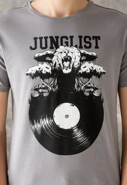 Junglist Vinyl T Shirt Drum and Bass DJ Synthesizer & Bass Synth Music Producer Jungle Massive Neurofunk Dubstep Mens Screen Printed Tee