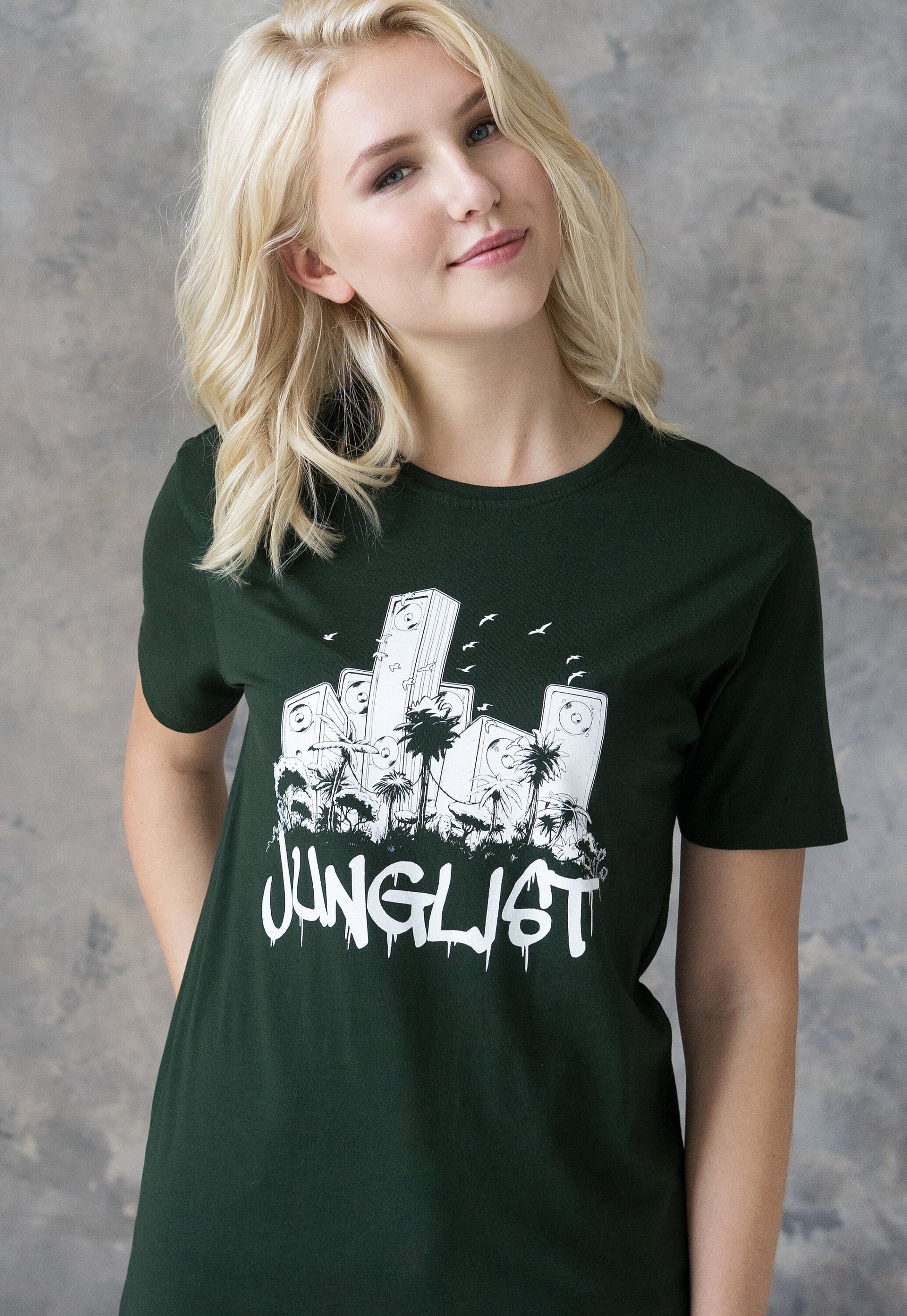 Junglist Sound System T Shirt Jungle Massive Drum and Bass DJ Synth Synthesizer Music Neurofunk Dubstep Womens Mens Graphic Printed Tee