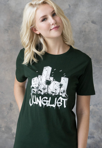 Junglist Sound System T Shirt Jungle Massive Drum and Bass DJ Synth Synthesizer Music Neurofunk Dubstep Womens Mens Graphic Printed Tee