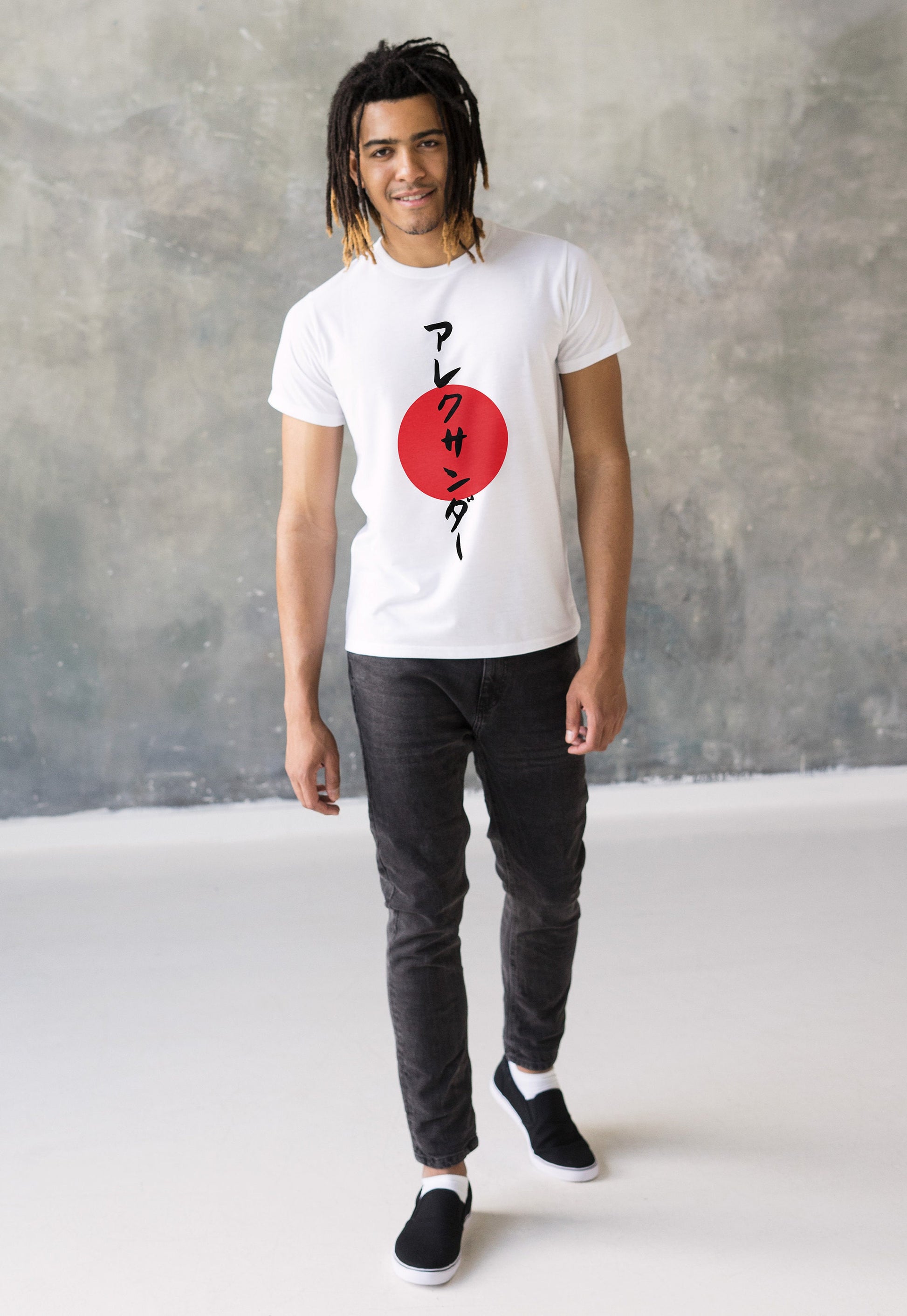 Custom Japanese T Shirt Calligraphy Anime Manga Yoga Martial Arts Personalised Personalized Name Text Message Birthday Women's Men's Tee Top