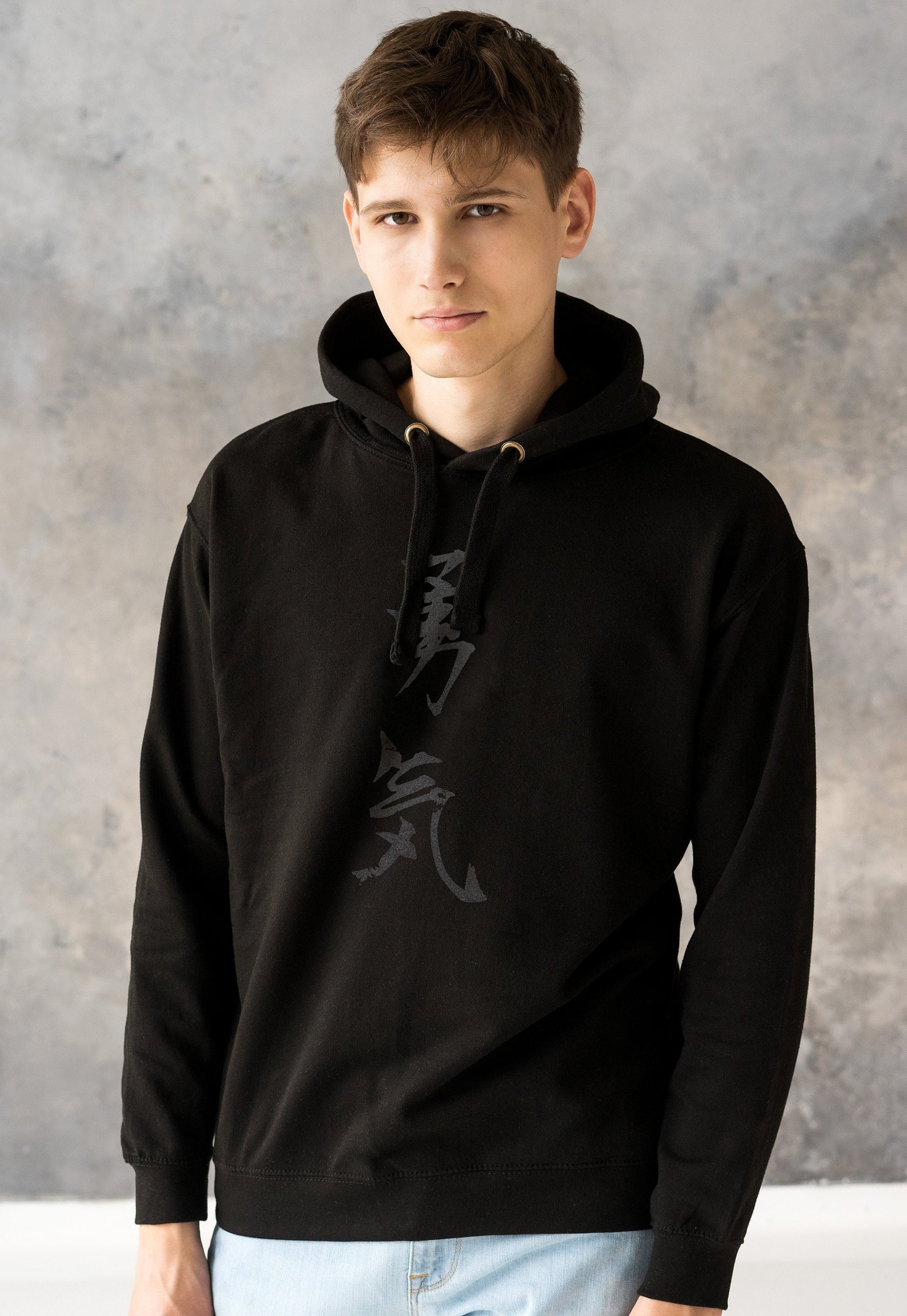 Japanese Hoodie Yuki Courage Japan Calligraphy Anime Manga Ninja Bushido Anime Manga Martial Arts Men's Womens Sweatshirt Printed Hooded Top