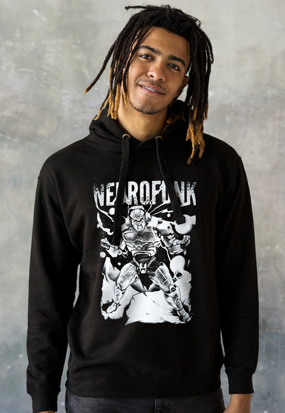 Neurofunk Destruction Hoodie Drum and Bass Robot DJ Synthesizer & Synth DnB Music Producer Junglist Dubstep Sweatshirt Printed Hooded Top
