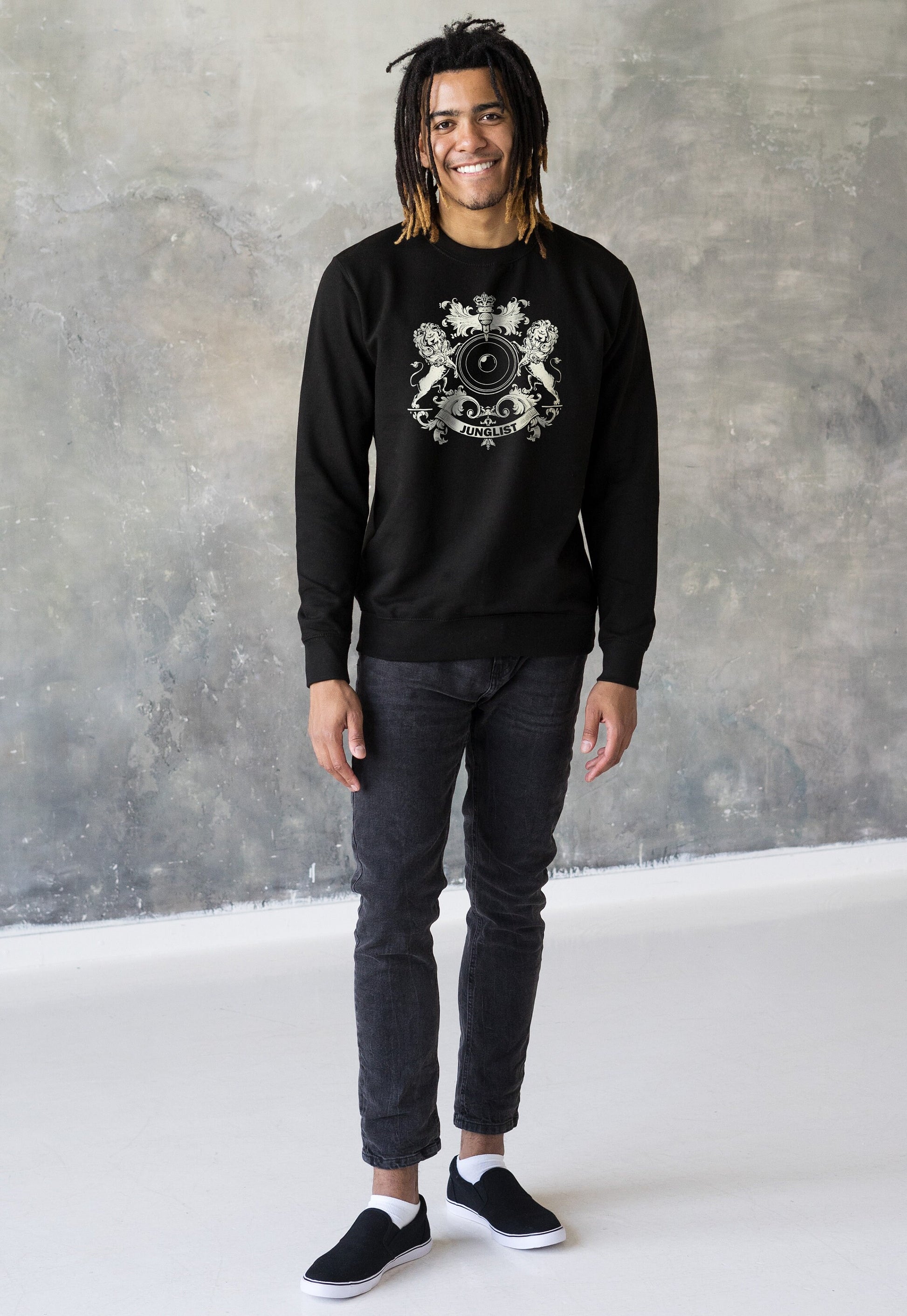 Junglist Coat Of Arms Sweatshirt Jungle Massive Crest Drum & Bass Female DJ Music Producer Festival Womens Printed Sweater Pullover Jumper