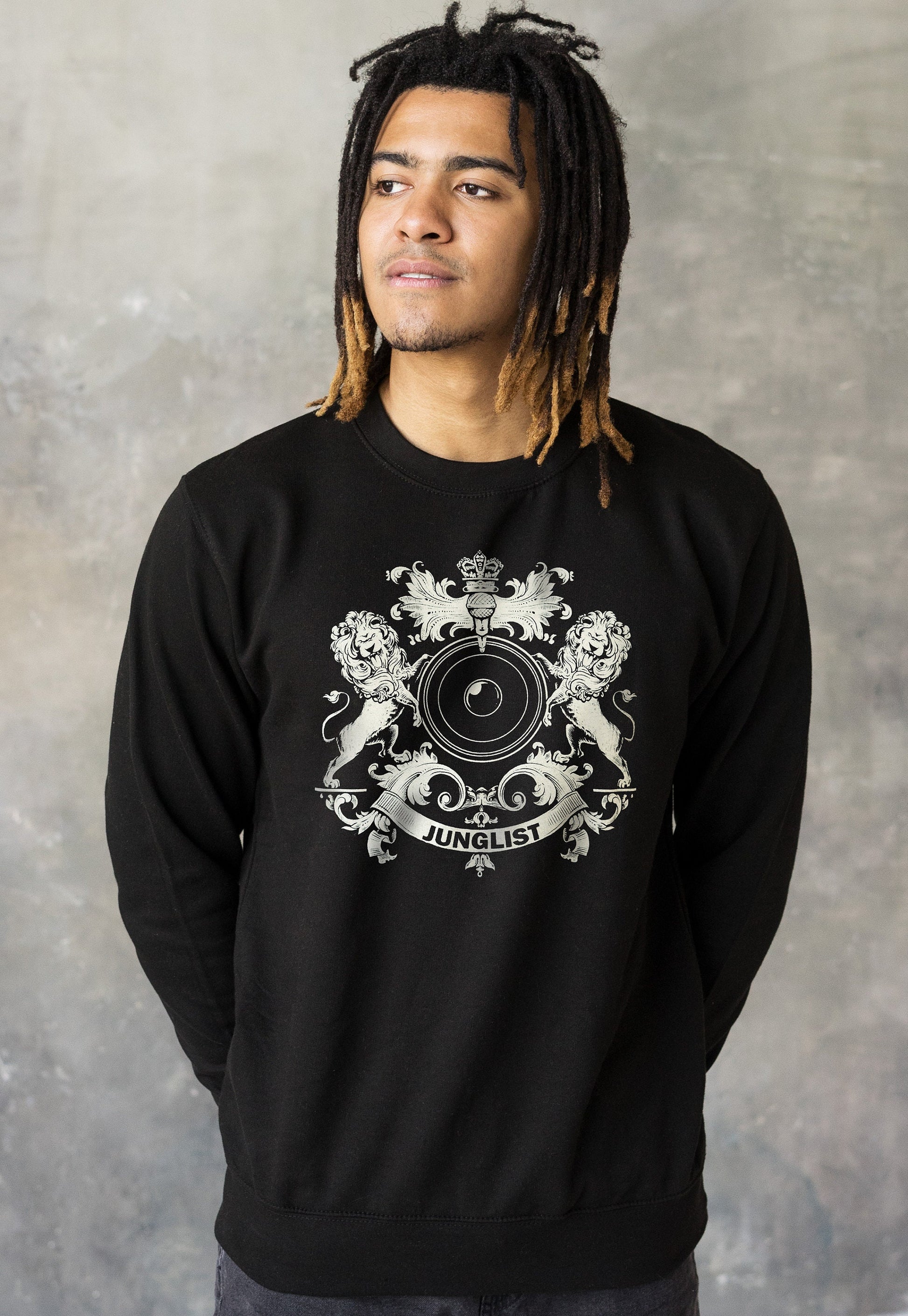 Junglist Coat Of Arms Sweatshirt Jungle Massive Crest Drum & Bass Female DJ Music Producer Festival Womens Printed Sweater Pullover Jumper