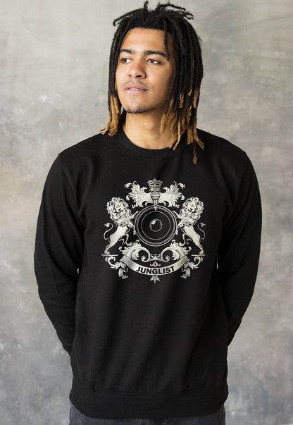 Junglist Coat Of Arms Sweatshirt Jungle Massive Crest Drum & Bass Female DJ Music Producer Festival Womens Printed Sweater Pullover Jumper