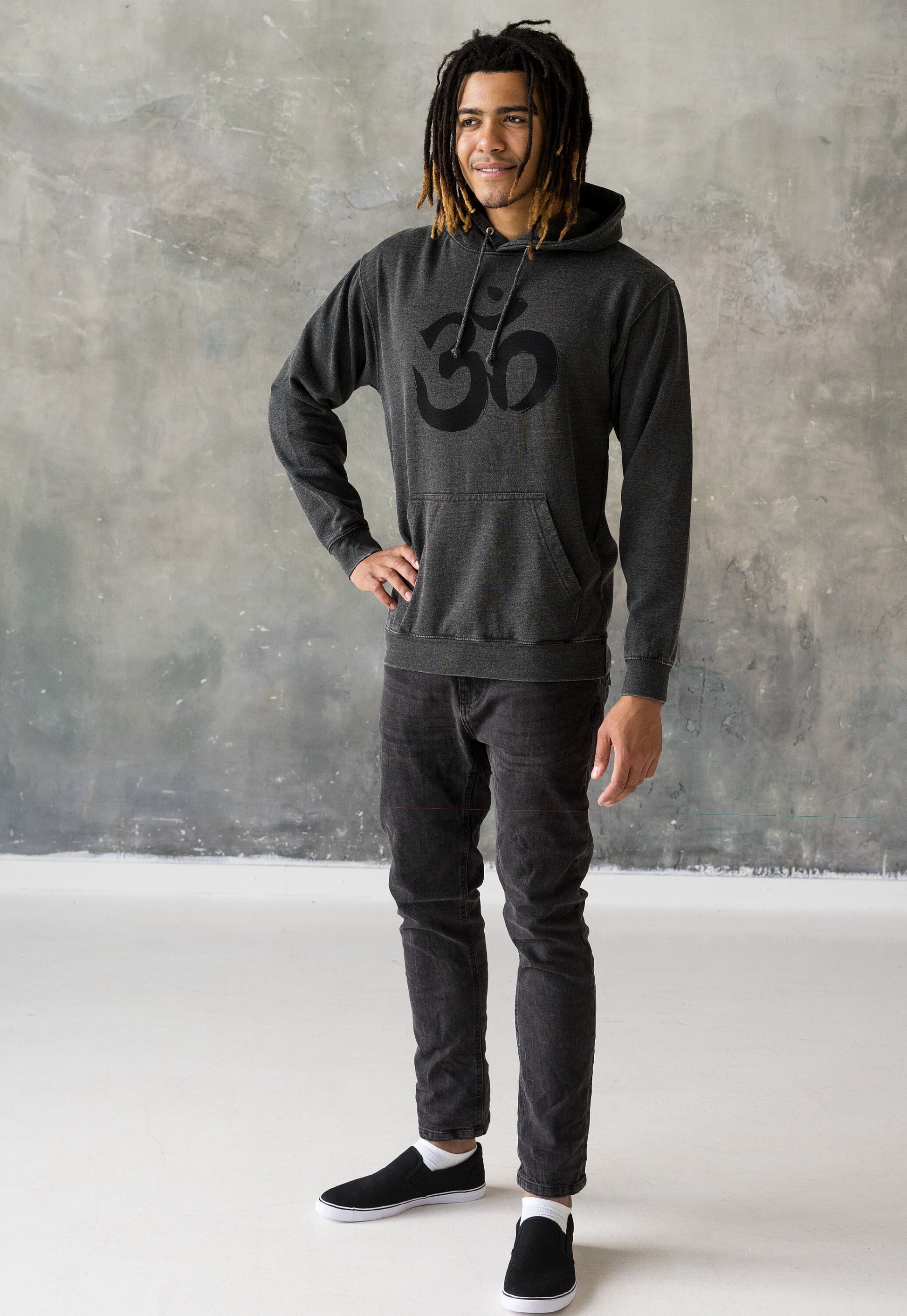 Om Ohm Aum Hoodie Yoga Buddha Meditation Hindu Sanskrit Mindfulness Mandala Womens Girls Men Printed Sweatshirt Washed Brushed Hooded Top