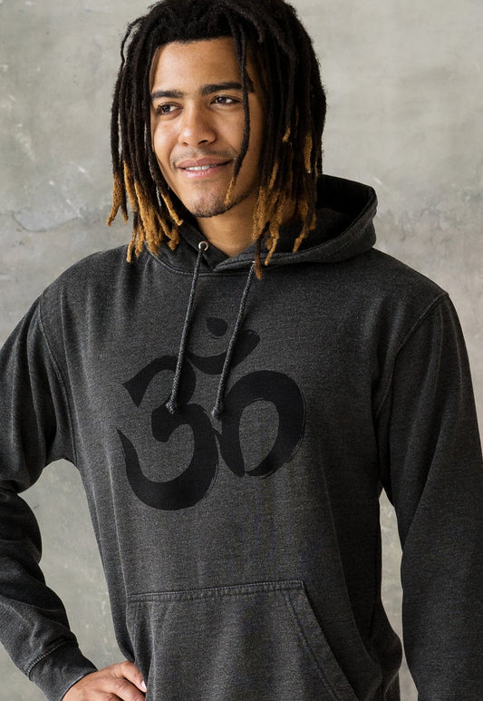 Om Ohm Aum Hoodie Yoga Buddhism Meditation Hinduism Buddhist Sanskrit Lotus Mandala Mens Womens Printed Sweatshirt Washed Brushed Hooded Top