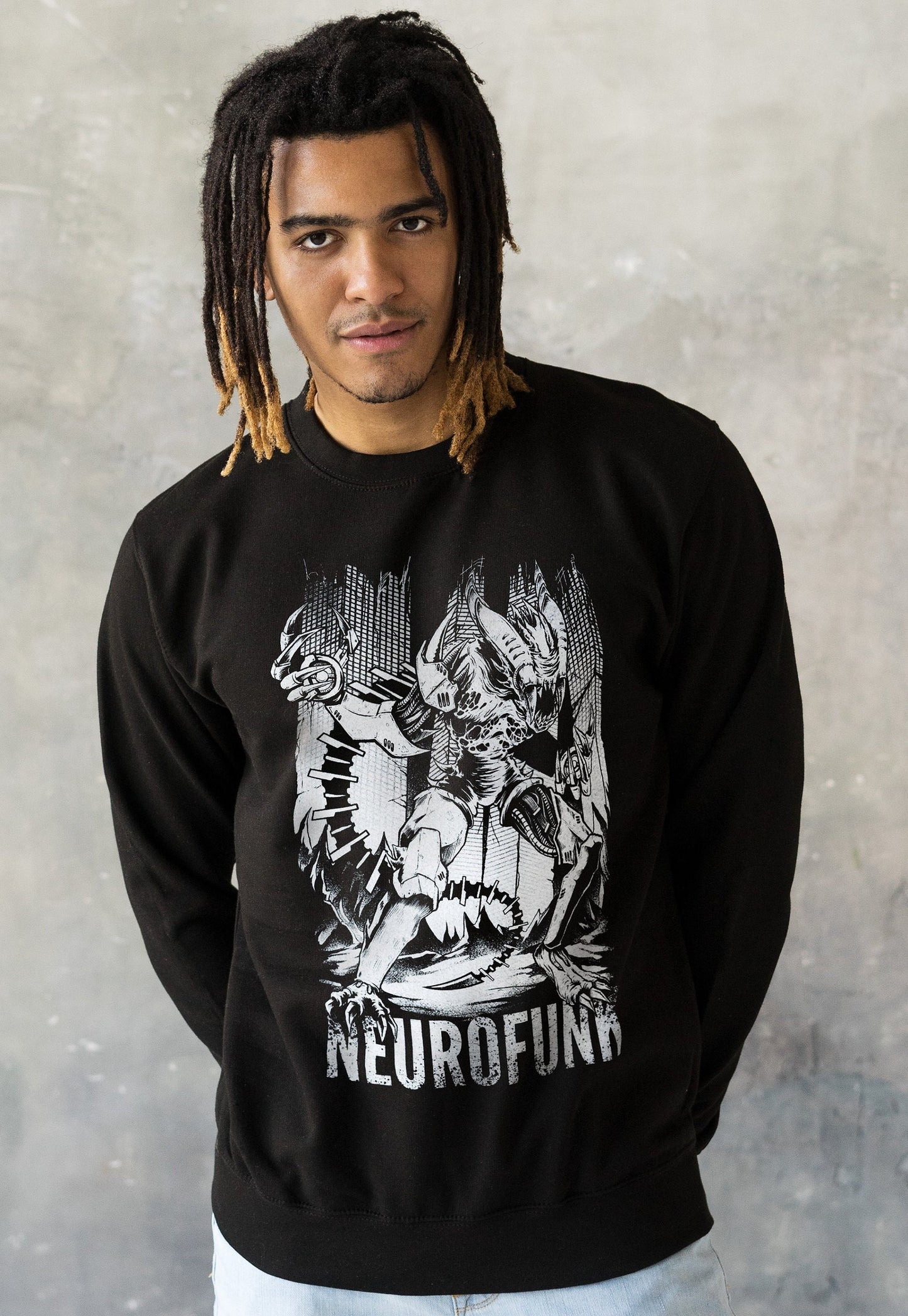 Neurofunk Invasion Sweatshirt Alien Junglist Drum and Bass DJ Synth Amen Music Producer Festival Mens Sweatshirt Sweater Pullover Jumper Top