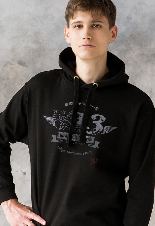 Japanese Hoodie Tokyo Roadrunner - Retro Vintage Style Bosozoku Writing Kanji Japan Anime Manga Men's Women's Sweatshirt Printed Hooded Top