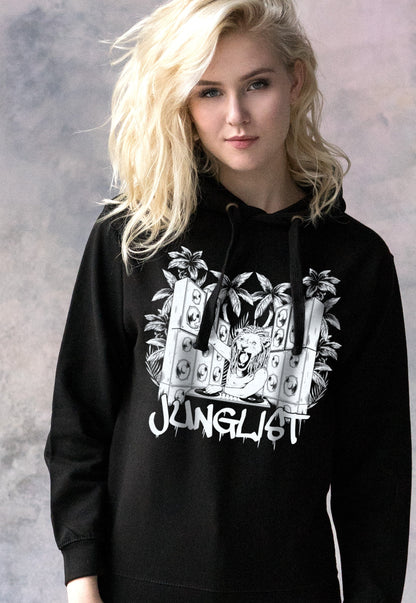 Junglist Lion DJ Hoodie Drum and Bass Synth Synthesizer Amen Music Producer Junglist Women's Mens Cotton Sweatshirt Printed Hoody Hooded Top