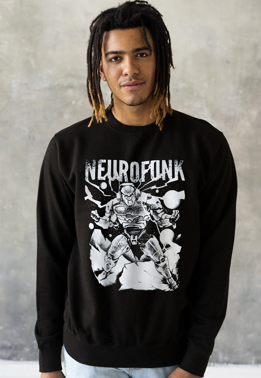 Neurofunk Destruction Sweatshirt Robot Junglist Drum and Bass DJ Synth Amen Music Producer Festival Mens Gifts Sweater Pullover Jumper Top