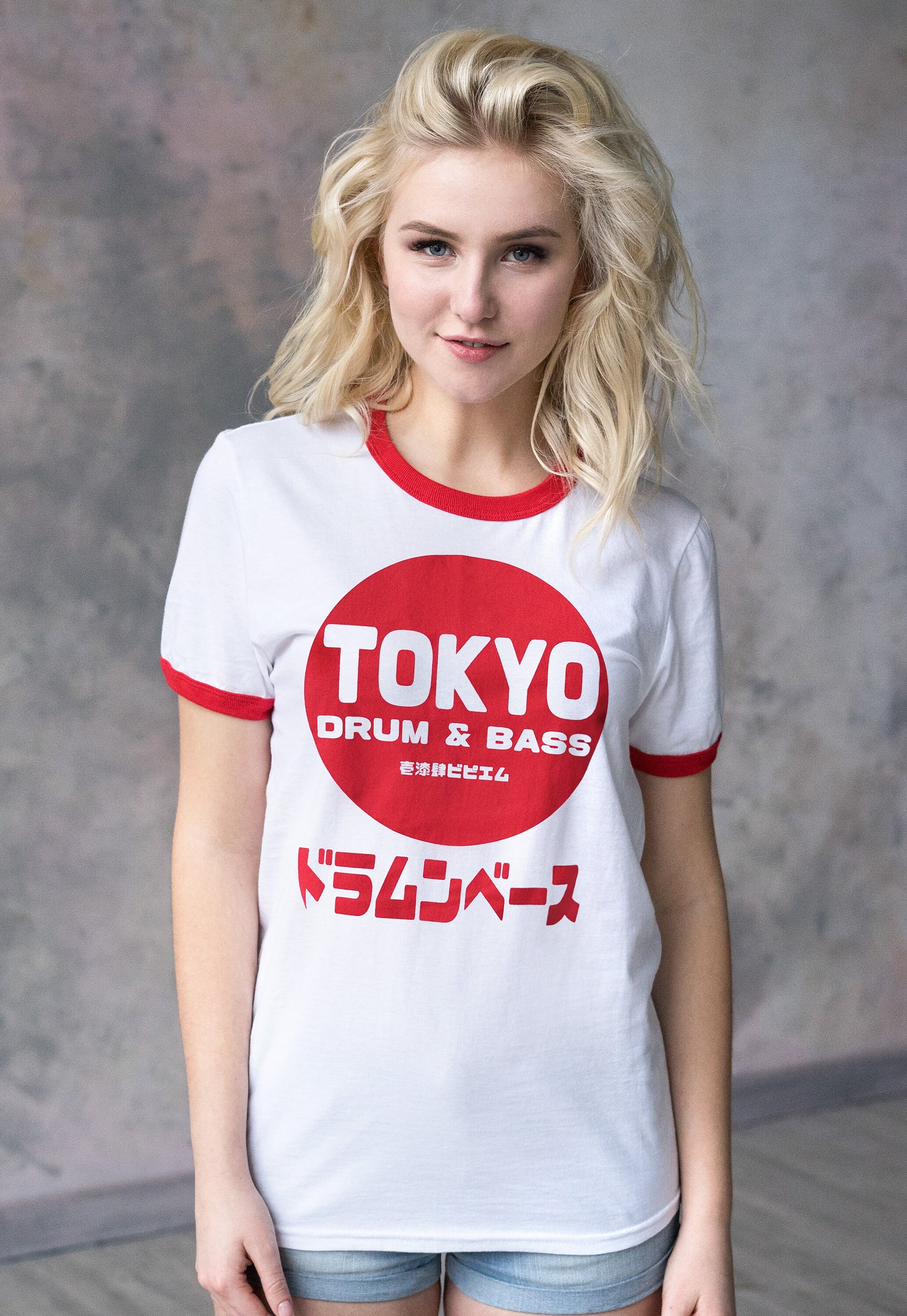 Tokyo Drum & Bass Ringer T Shirt Japanese Writing Japan 174 BPM Amen DnB DJ Junglist Synthesizer Synth Graphic Printed Men's Women's Tee Top