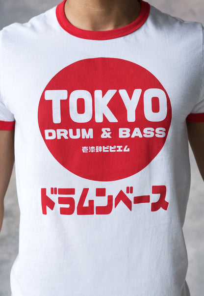 Tokyo Drum & Bass Ringer T Shirt Japanese Writing Japan 174 BPM Amen DnB DJ Junglist Synthesizer Synth Graphic Printed Men's Women's Tee Top