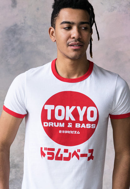 Tokyo Drum & Bass Ringer T Shirt Japanese Writing Japan 174 BPM Amen DnB DJ Junglist Synthesizer Synth Graphic Printed Men's Women's Tee Top