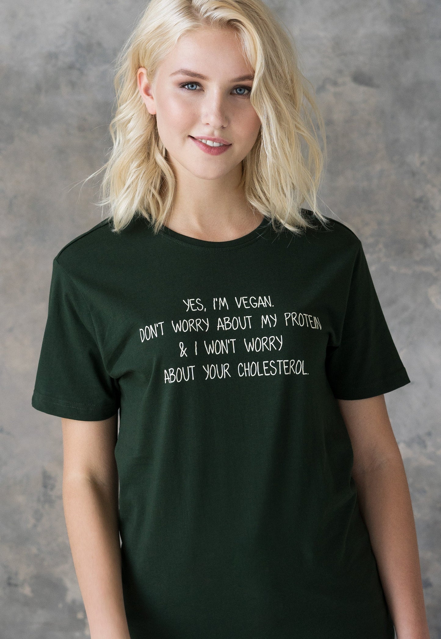 Vegan T Shirt Don't Worry About My Protein Veggie Slogan Funny Positive Activist AF Animal Liberation Be Kind Women's Men's Unisex Top Tee
