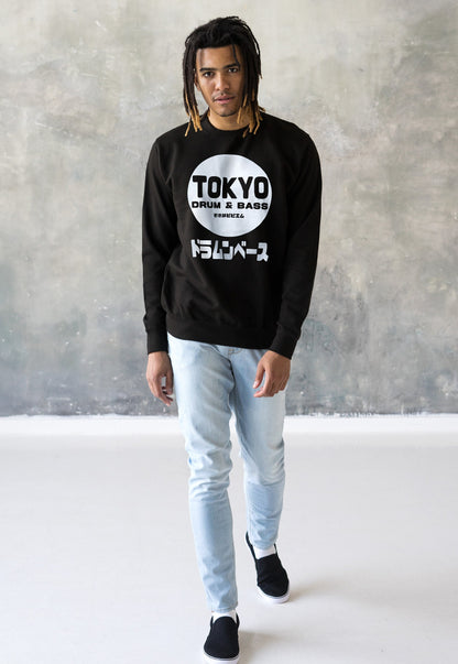 Tokyo Drum & Bass Sweatshirt Japanese Writing Japan 174 BPM Music Producer Kanji Junglist Womens Mens Printed Sweater Pullover Jumper Top
