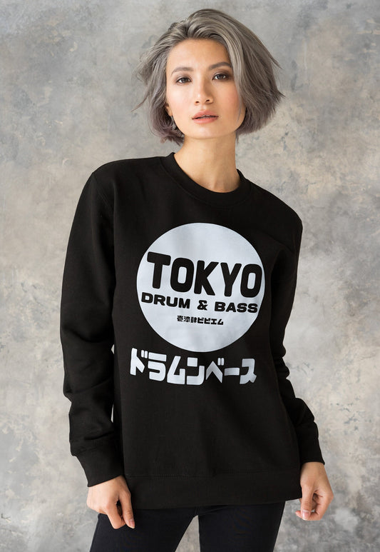 Tokyo Drum & Bass Sweatshirt Japanese Writing Japan 174 BPM Music Producer Kanji Junglist Womens Mens Printed Sweater Pullover Jumper Top