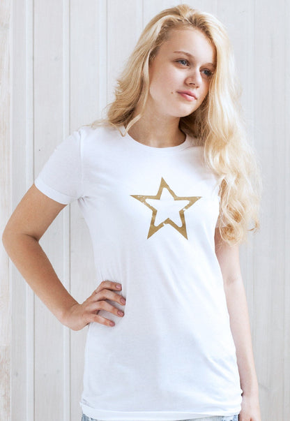 Star T Shirt Geometric Abstract Minimalist Skater Yoga Graphic Simple Cute Pretty Design Gifts For Her Screen Printed Womens Printed Tee Top