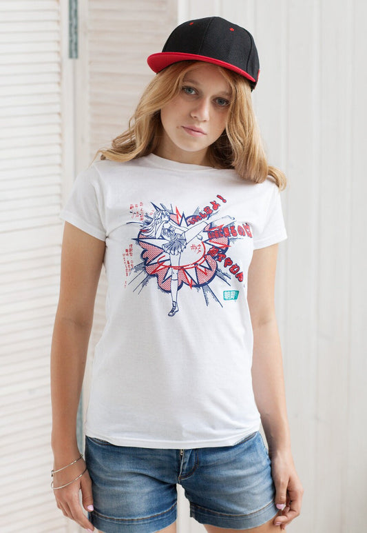 Japanese T Shirt High Kick - Anime Manga Kawaii Girl Cosplay Comicon Karate Cute Kanji Geek Otome Bosozoku Womens Graphic Screen Printed Tee
