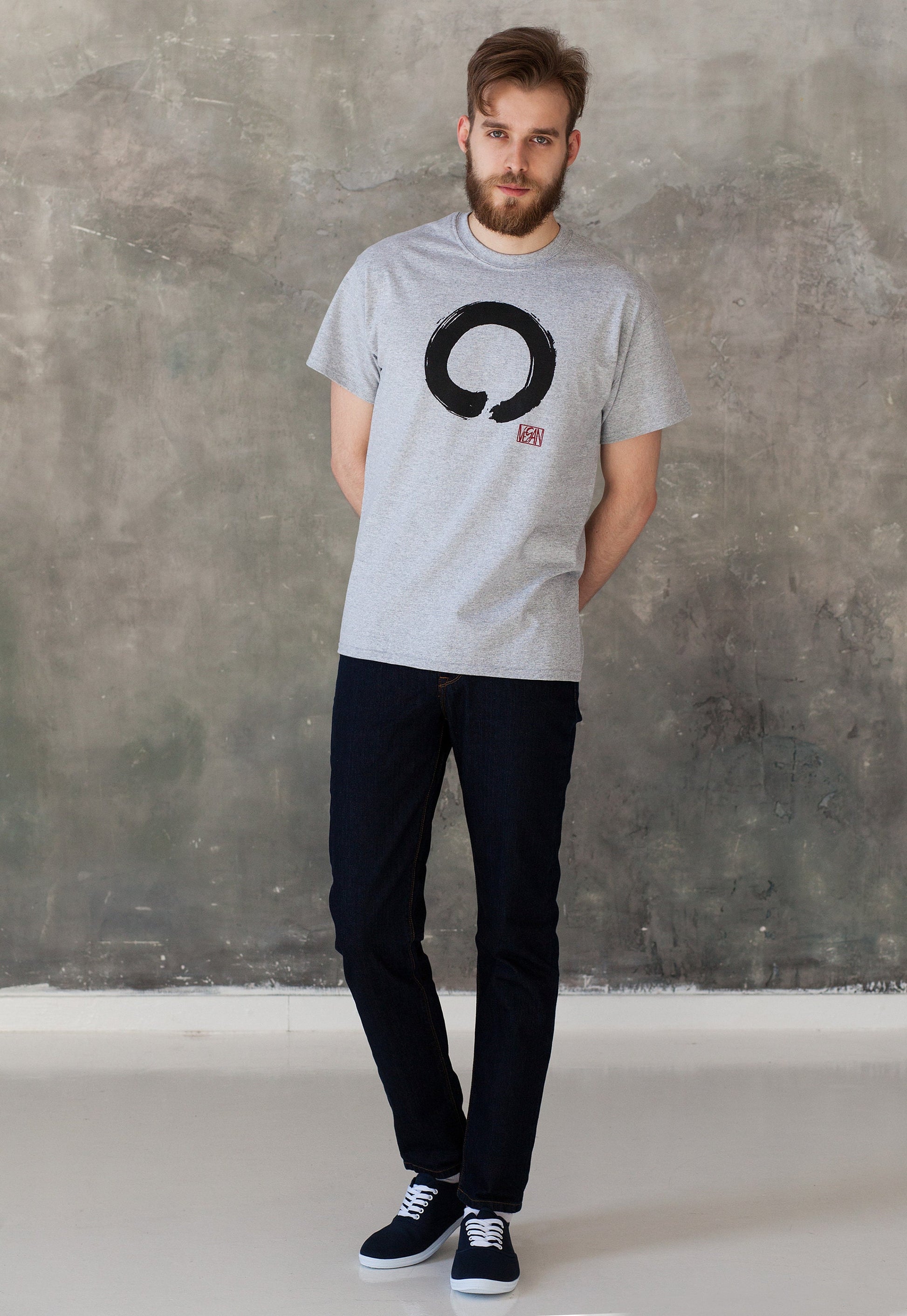 Vegan T Shirt - Enso Buddhist Circle - Vegetarian Veggie Buddhist Buddhism Wabi Sabi Zen Peace Men's Women's Unisex Graphic Printed Top Tee