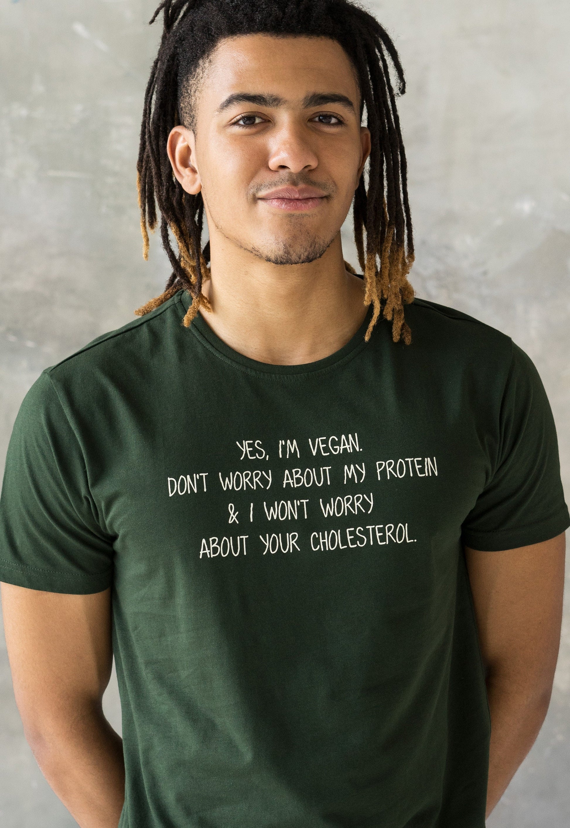 Vegan T Shirt Don't Worry About My Protein Veggie Slogan Funny Positive Activist AF Animal Liberation Be Kind Women's Men's Unisex Top Tee