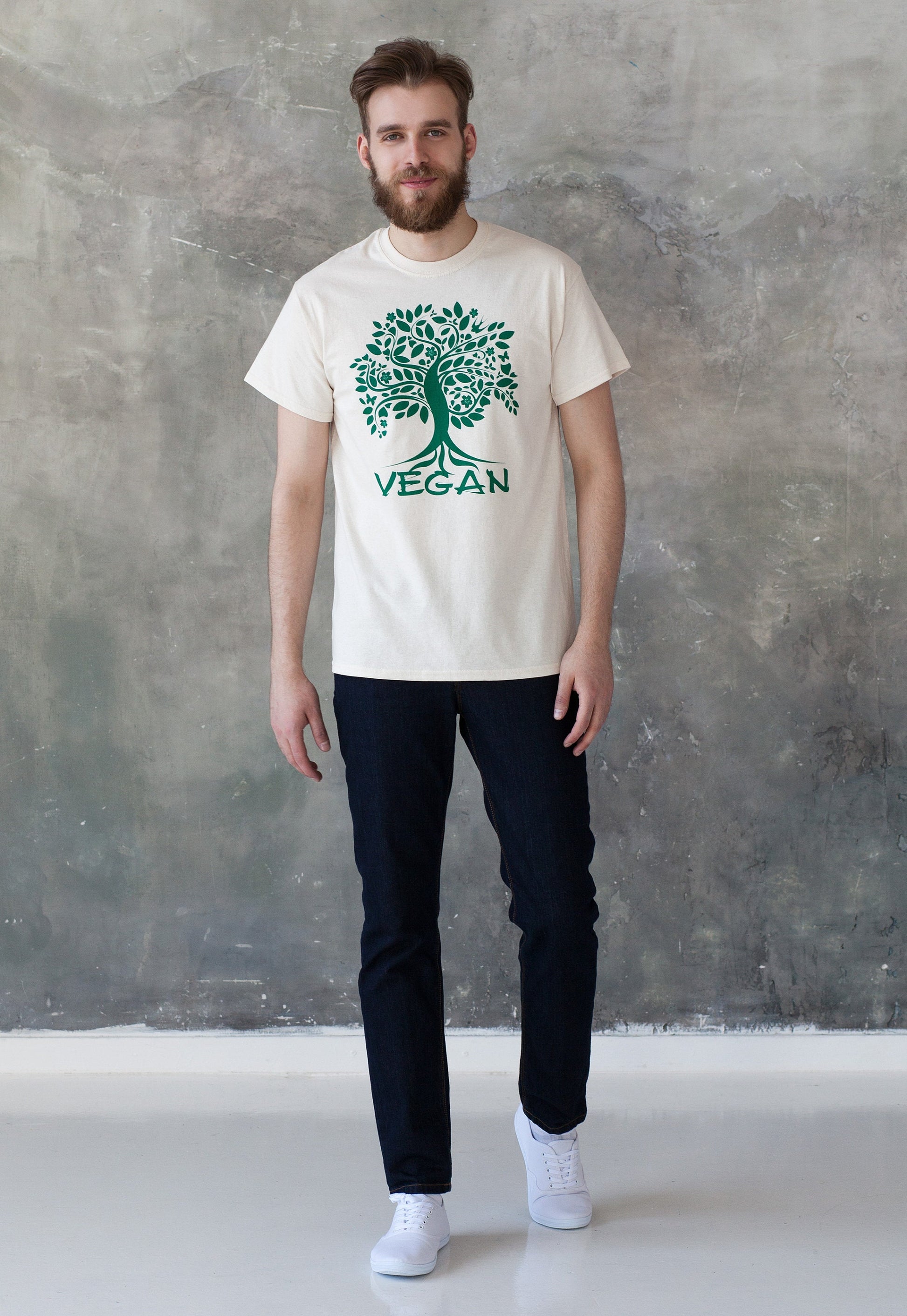 Tree Of Life Vegan T Shirt Plant Based Herbivore Animal Liberation Rights Climate Change Nature Earth Yoga Be Kind Women's Men's Printed Tee