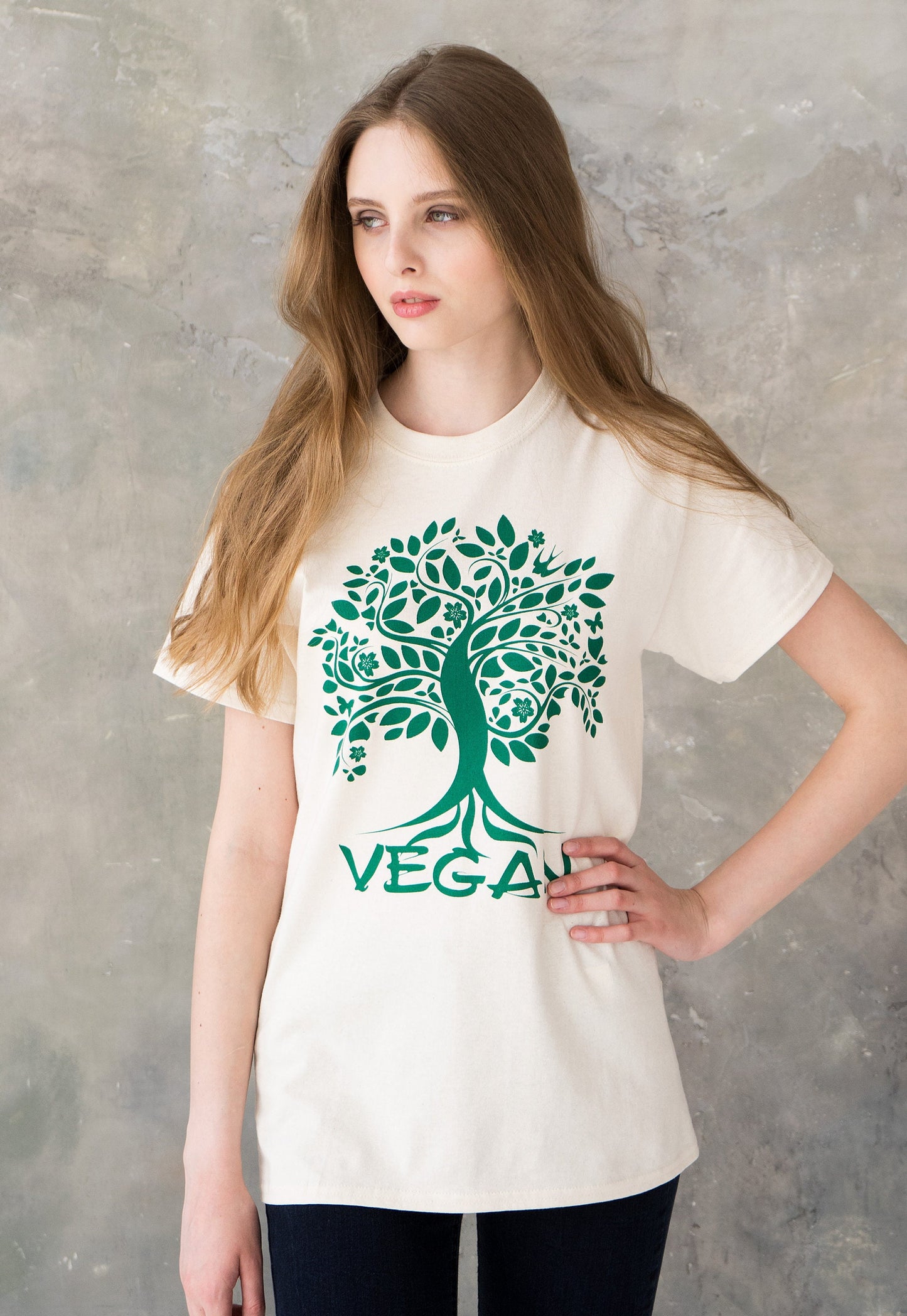 Tree Of Life Vegan T Shirt Plant Based Herbivore Animal Liberation Rights Climate Change Nature Earth Yoga Be Kind Women's Men's Printed Tee