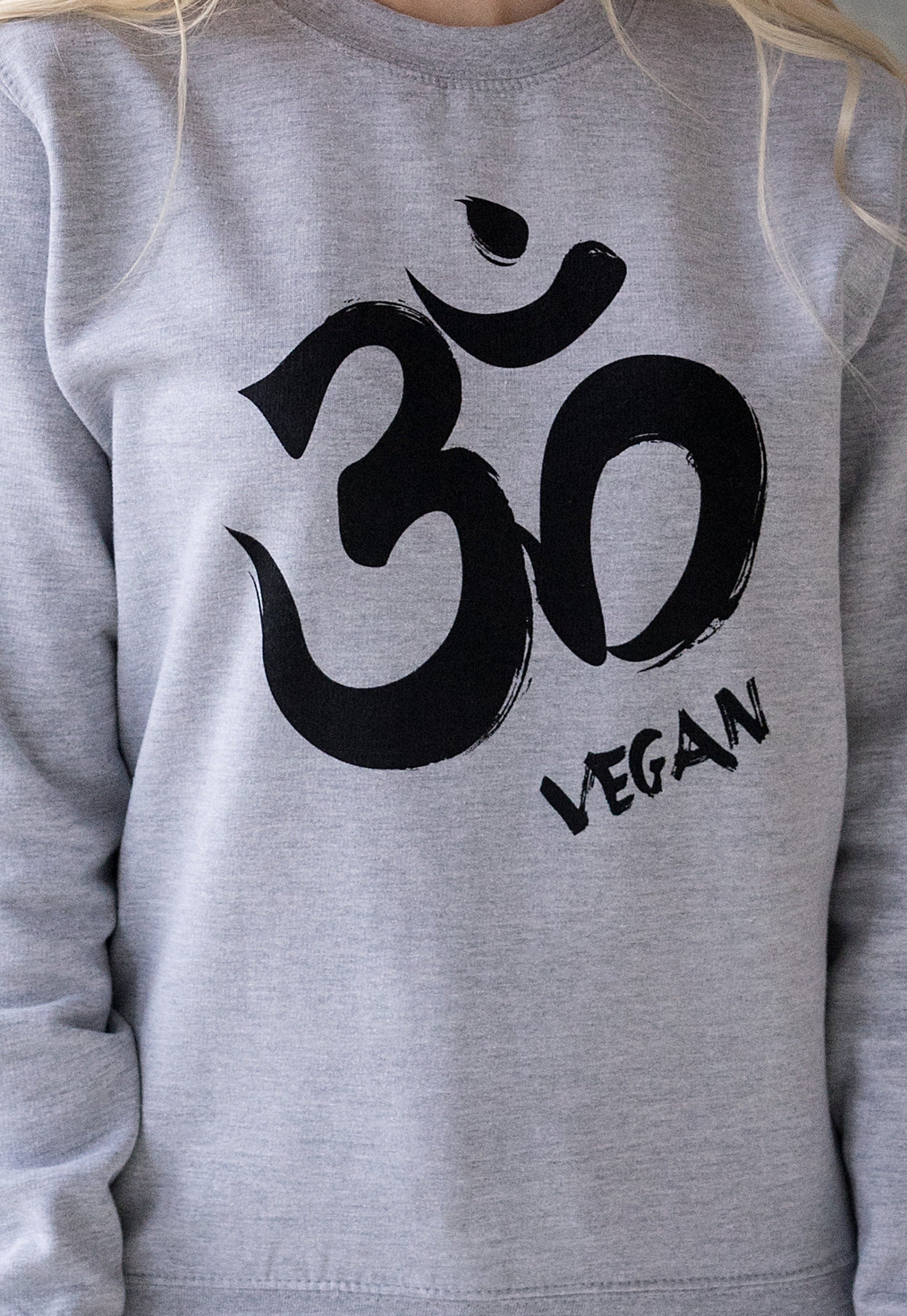 Om Vegan Sweatshirt Sanskrit Herbivore Slogan Hindu Hinduism Lotus Mandala Compassion Peace Men's Women's Unisex Graphic Printed Top Jumper