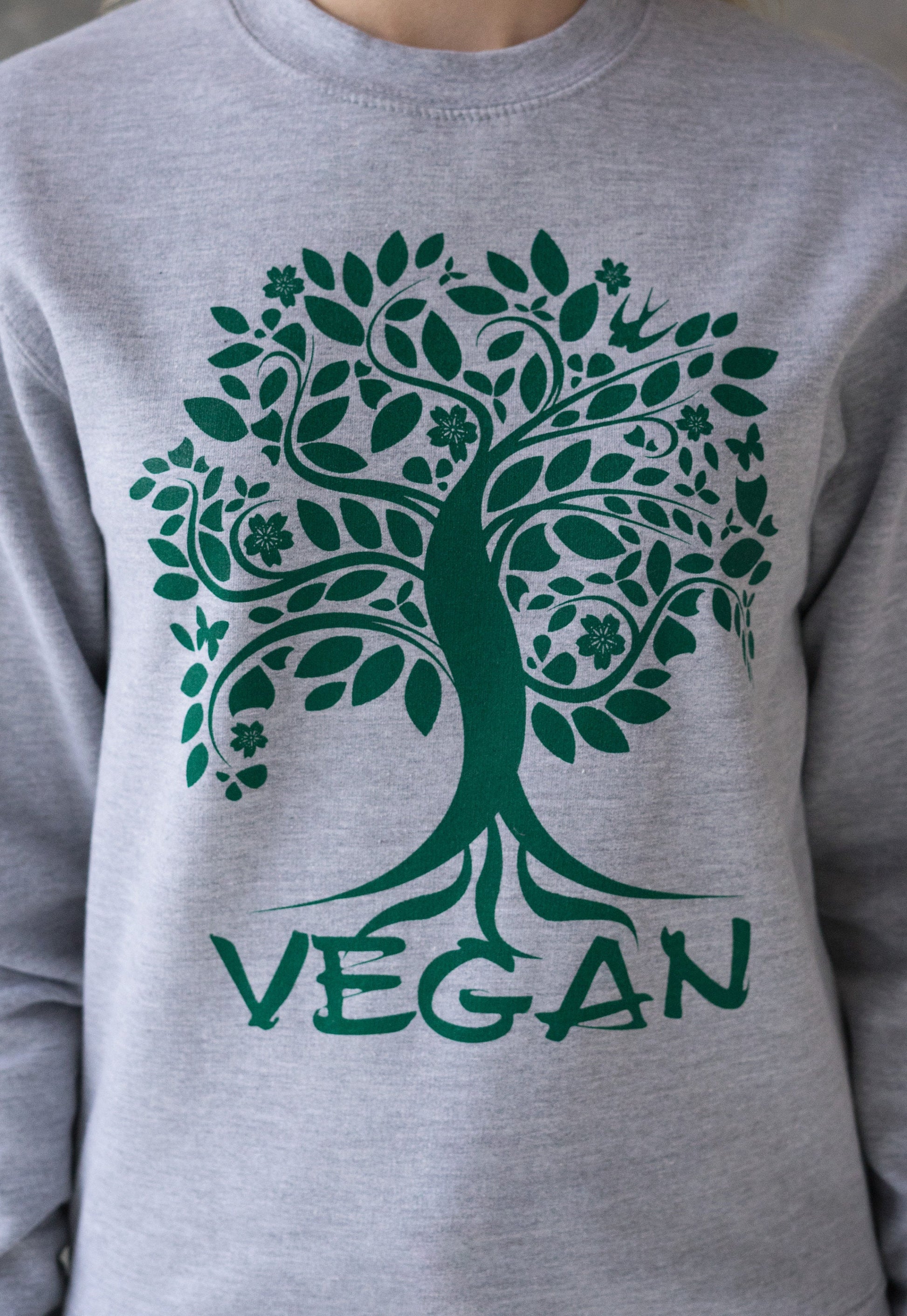 Tree Of Life Vegan Sweatshirt Herbivore Plant Based Climate Change Planet Earth Animal Liberation Mens Womens Graphic Printed Sweater Jumper