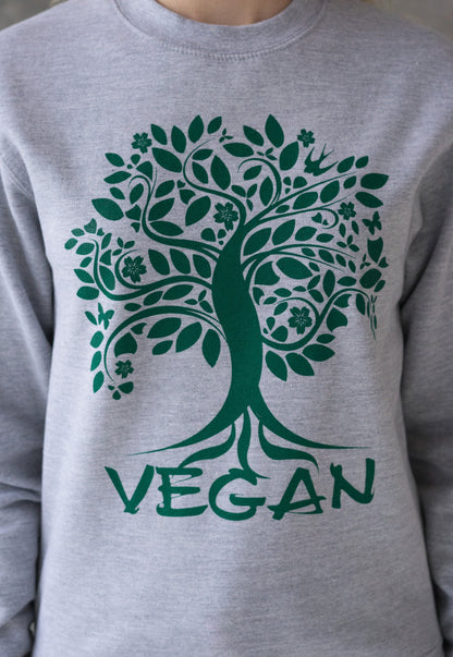 Tree Of Life Vegan Sweatshirt Herbivore Plant Based Climate Change Planet Earth Animal Liberation Mens Womens Graphic Printed Sweater Jumper