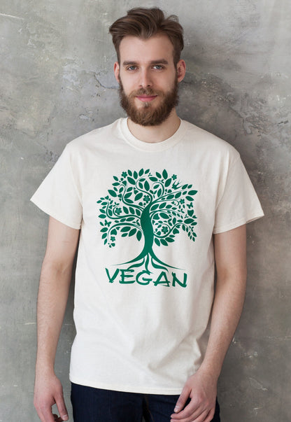Tree Of Life Vegan T Shirt Plant Based Herbivore Animal Liberation Rights Climate Change Nature Earth Yoga Be Kind Women's Men's Printed Tee