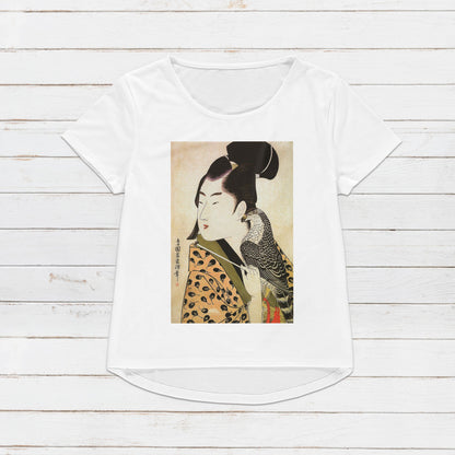 Japanese Ukiyo-e T Shirt Woodblock Art Choensai Eishin Falconer Samurai Japan Martial Arts Kanji Calligraphy Womens Mens Graphic Printed Tee
