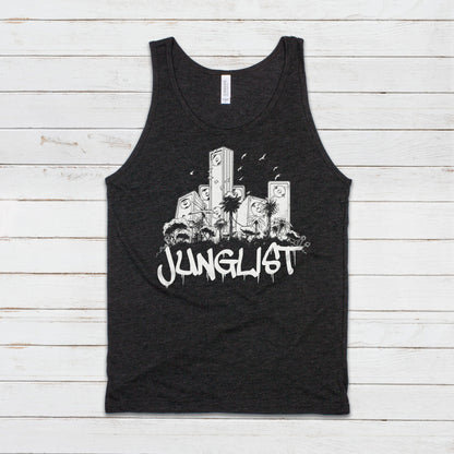 Junglist Sound System Tank Top Jungle Drum and Bass DJ EDM Synth Music Producer Gym Yoga Festival Mens Womens Graphic Printed Cami Vest Tee